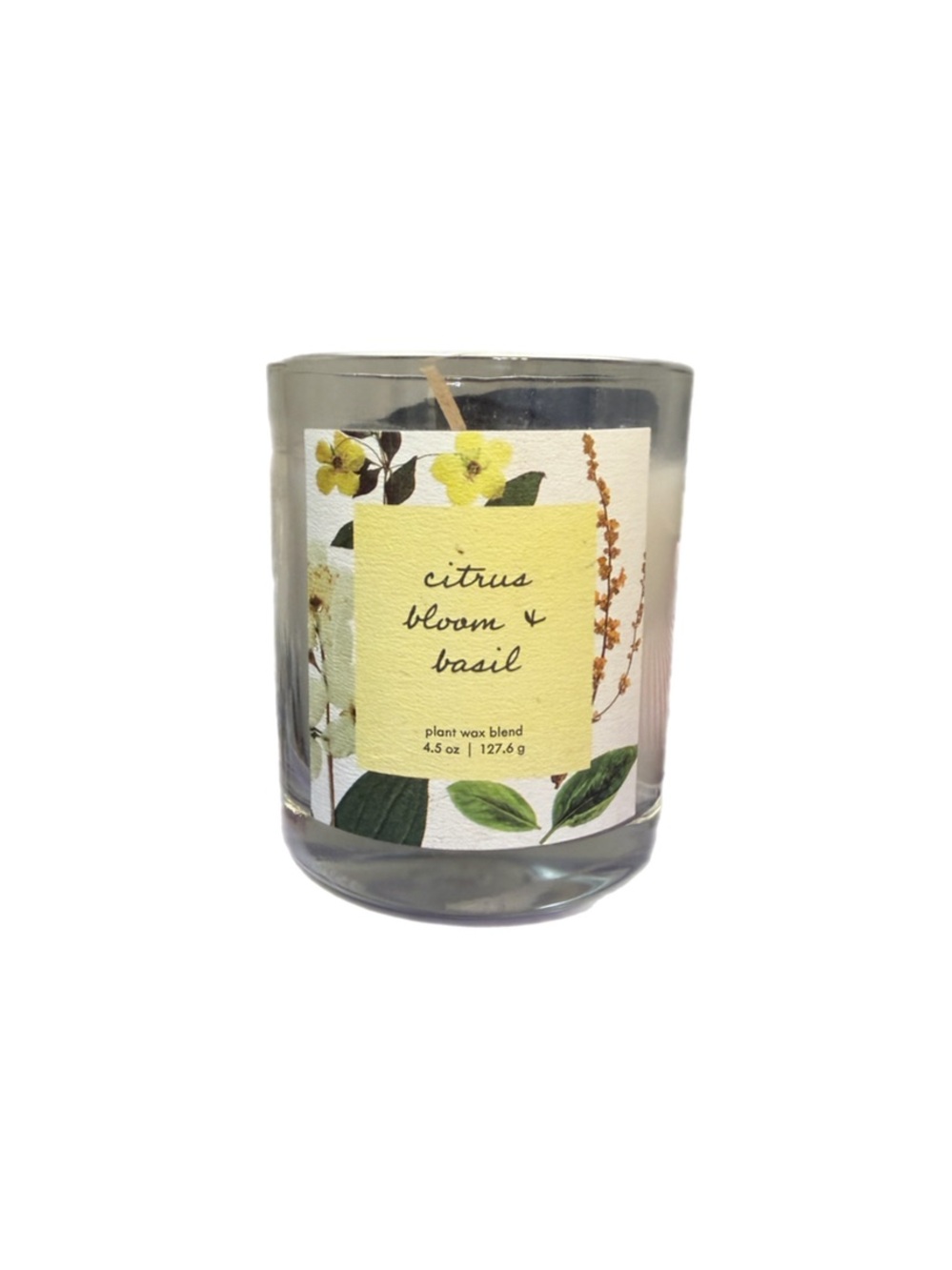 Threshold Citrus Bloom & Basil Scented Candle 4.5 oz. Relax Calm Bedroom Bath